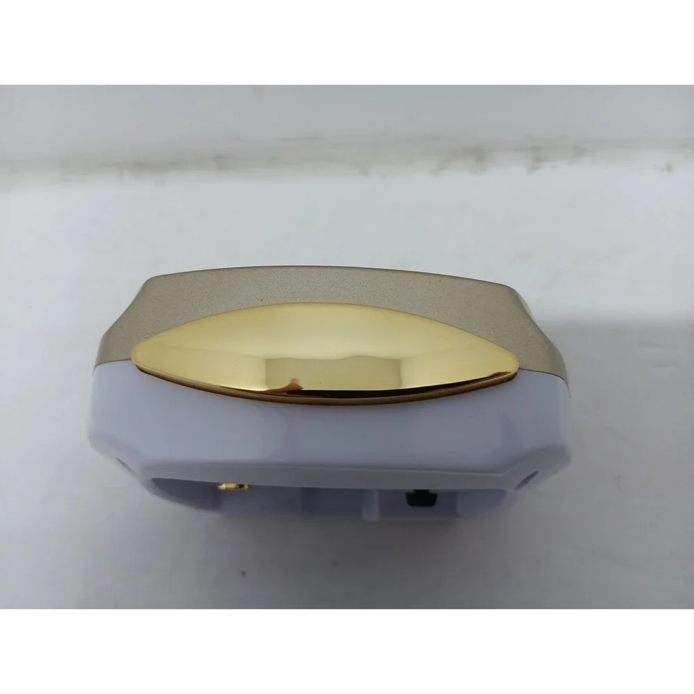 Gold & White Plastic Bedside Alarm Clock
